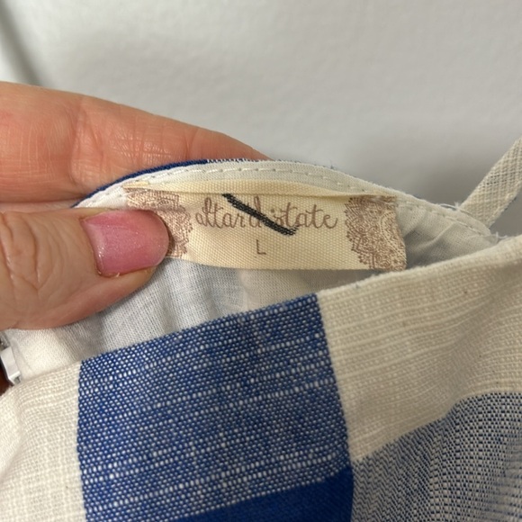 Alter’D State Linen Blue Gingham Dress Size Large - Picture 7 of 7